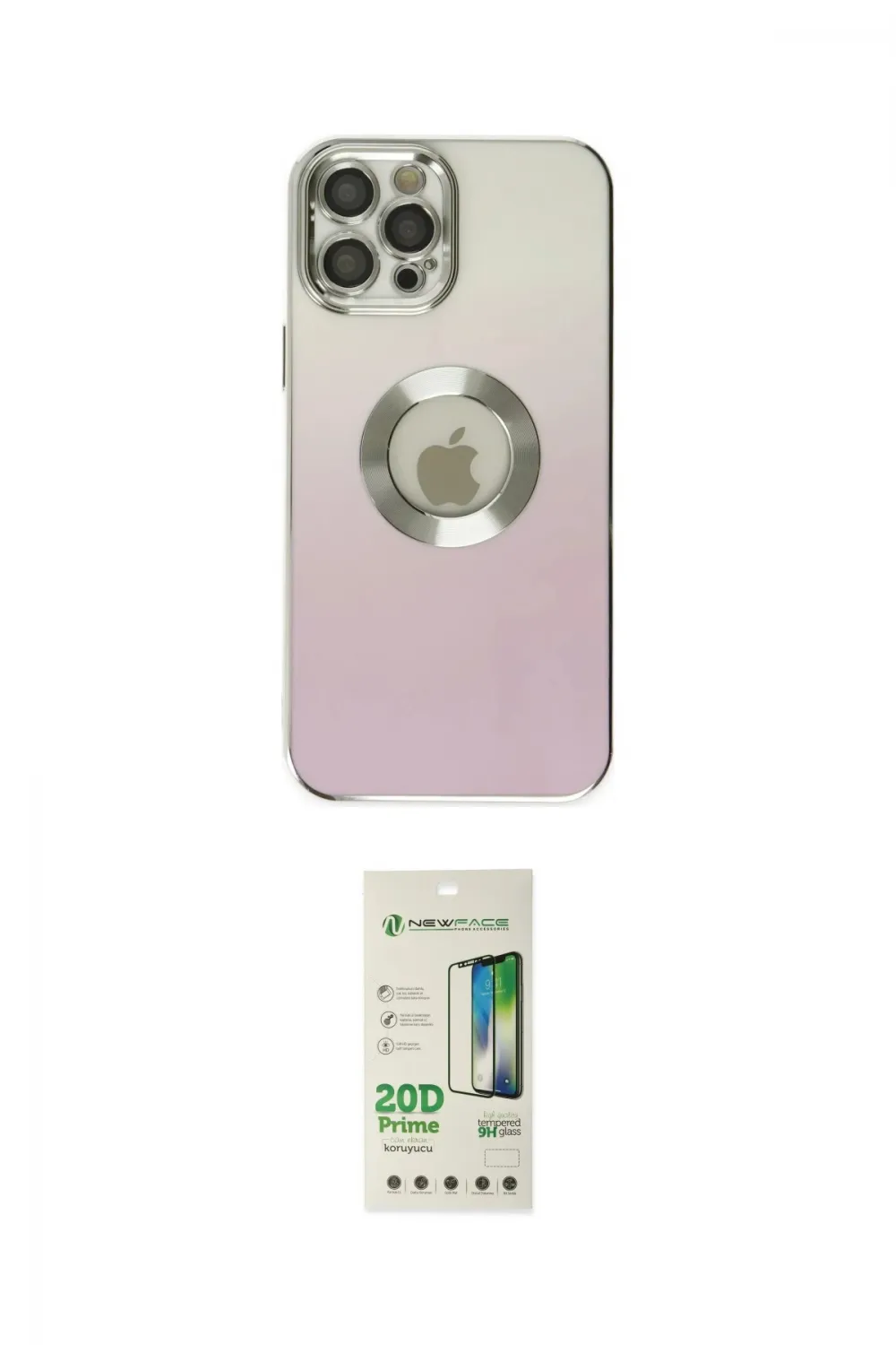 ieg™ iPhone 12 Pro Max Kılıf Kutup Yansıma Özel Seri - Siyah 20D Premium Cam Ekran Koruyucu