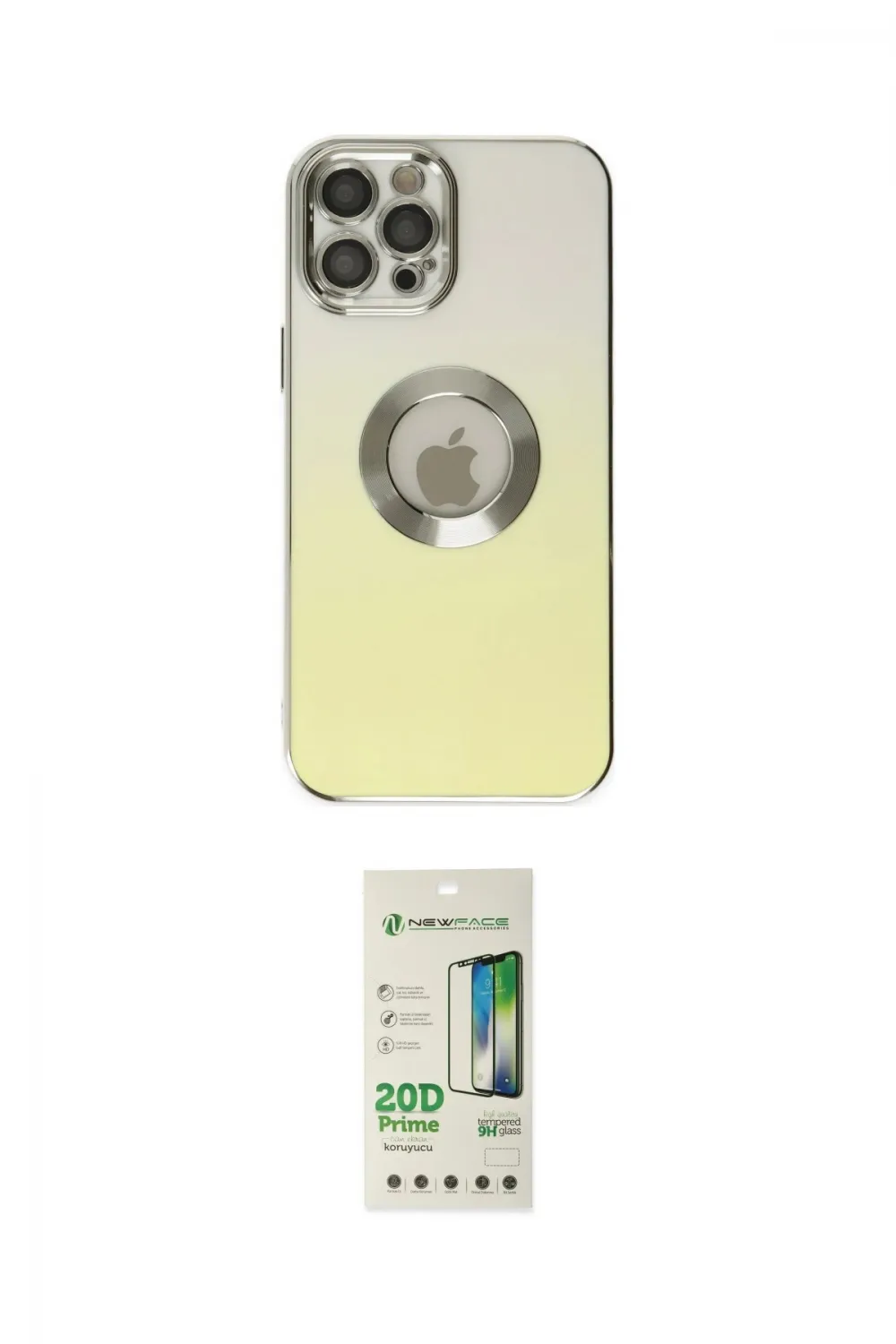 ieg™ iPhone 12 Pro Max Kılıf Kutup Yansıma Özel Seri - Siyah 20D Premium Cam Ekran Koruyucu
