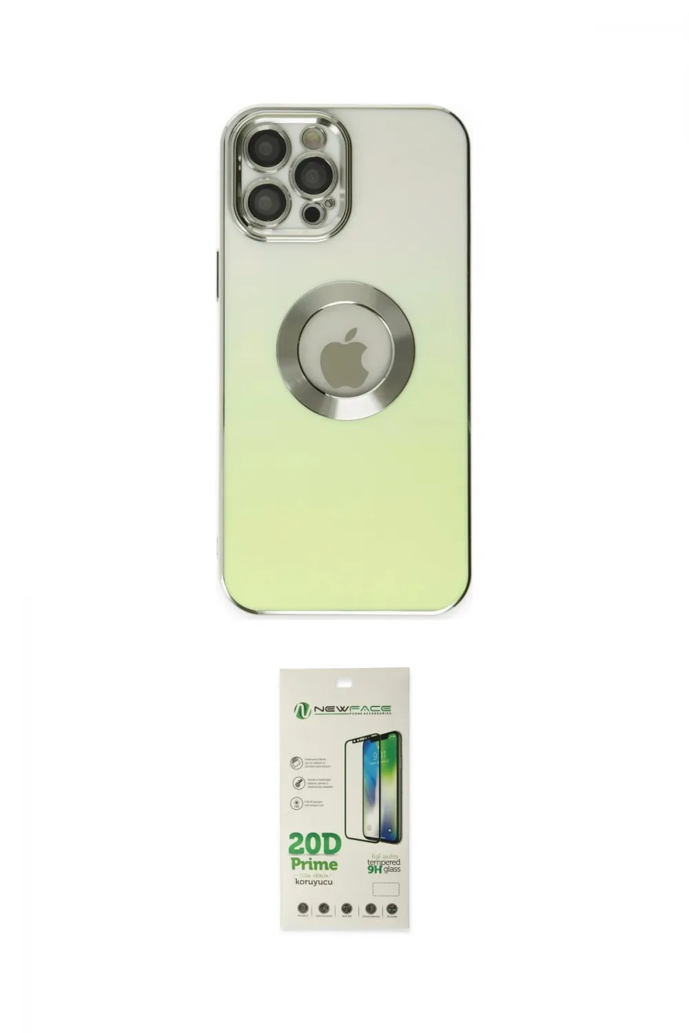 ieg™ iPhone 12 Pro Max Kılıf Kutup Yansıma Özel Seri - Siyah 20D Premium Cam Ekran Koruyucu