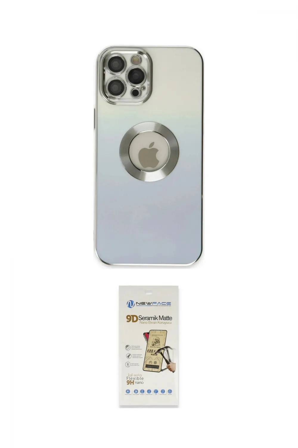 ieg™ iPhone 12 Pro Max Kılıf Kutup Yansıma Özel Seri - Siyah Mat Seramik Nano Ekran Koruyucu