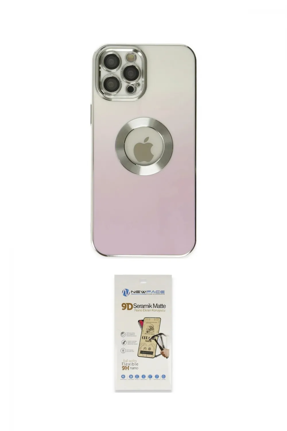 ieg™ iPhone 12 Pro Max Kılıf Kutup Yansıma Özel Seri - Siyah Mat Seramik Nano Ekran Koruyucu