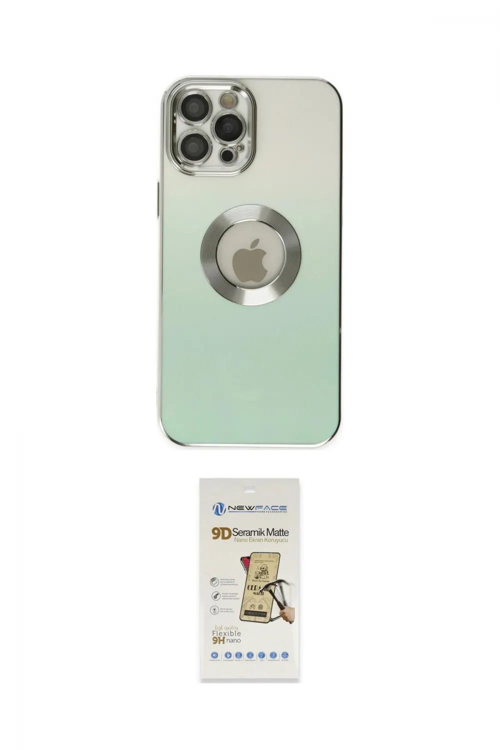 ieg™ iPhone 12 Pro Max Kılıf Kutup Yansıma Özel Seri - Siyah Mat Seramik Nano Ekran Koruyucu