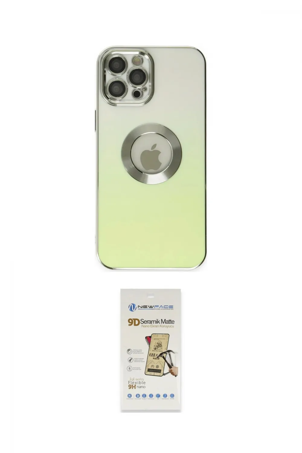 ieg™ iPhone 12 Pro Max Kılıf Kutup Yansıma Özel Seri - Siyah Mat Seramik Nano Ekran Koruyucu