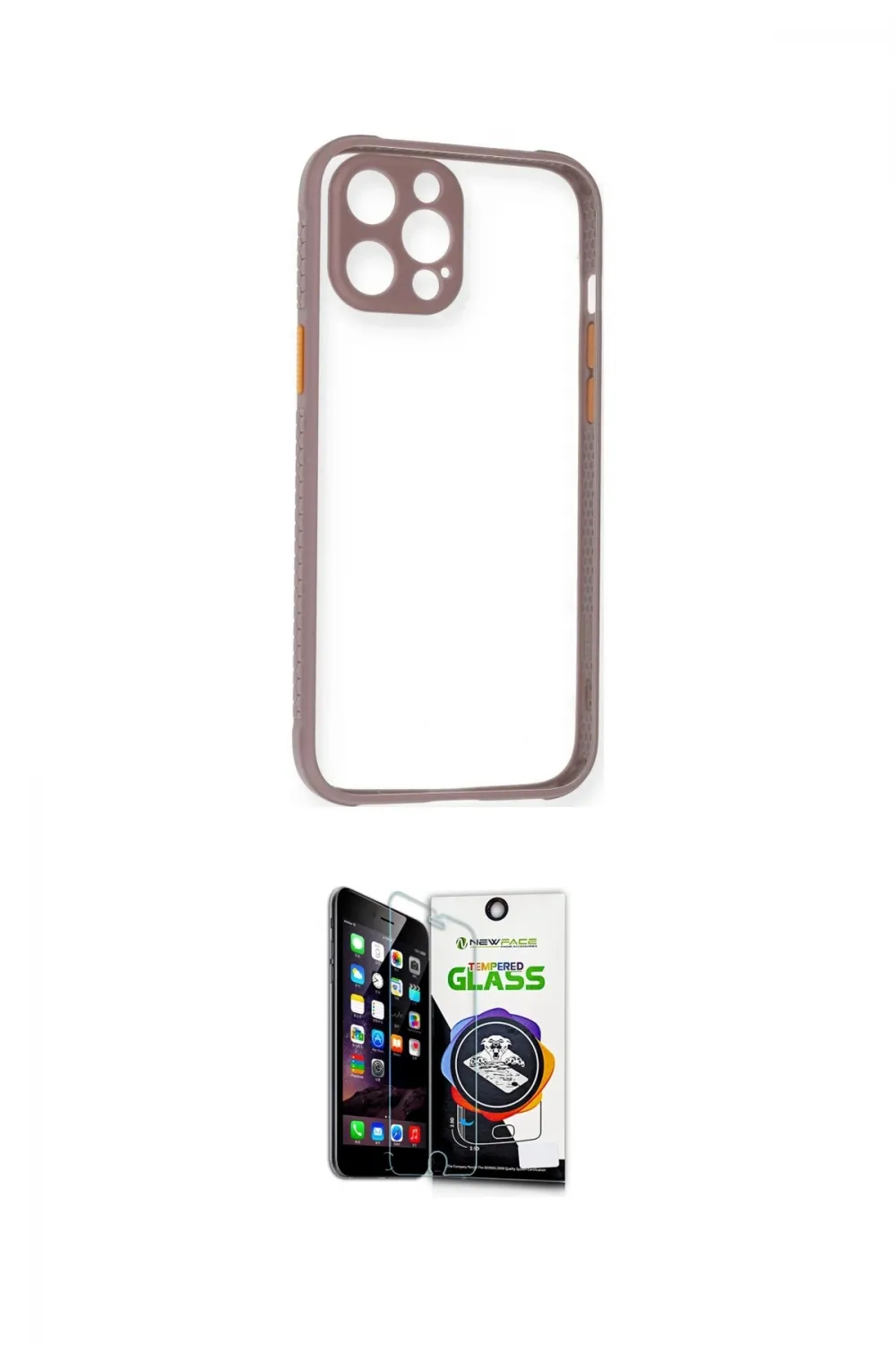ieg™ iPhone 12 Pro Max Kılıf Nova Asil Özel Seri - Şeffaf Temperli Cam Ekran Koruyucu