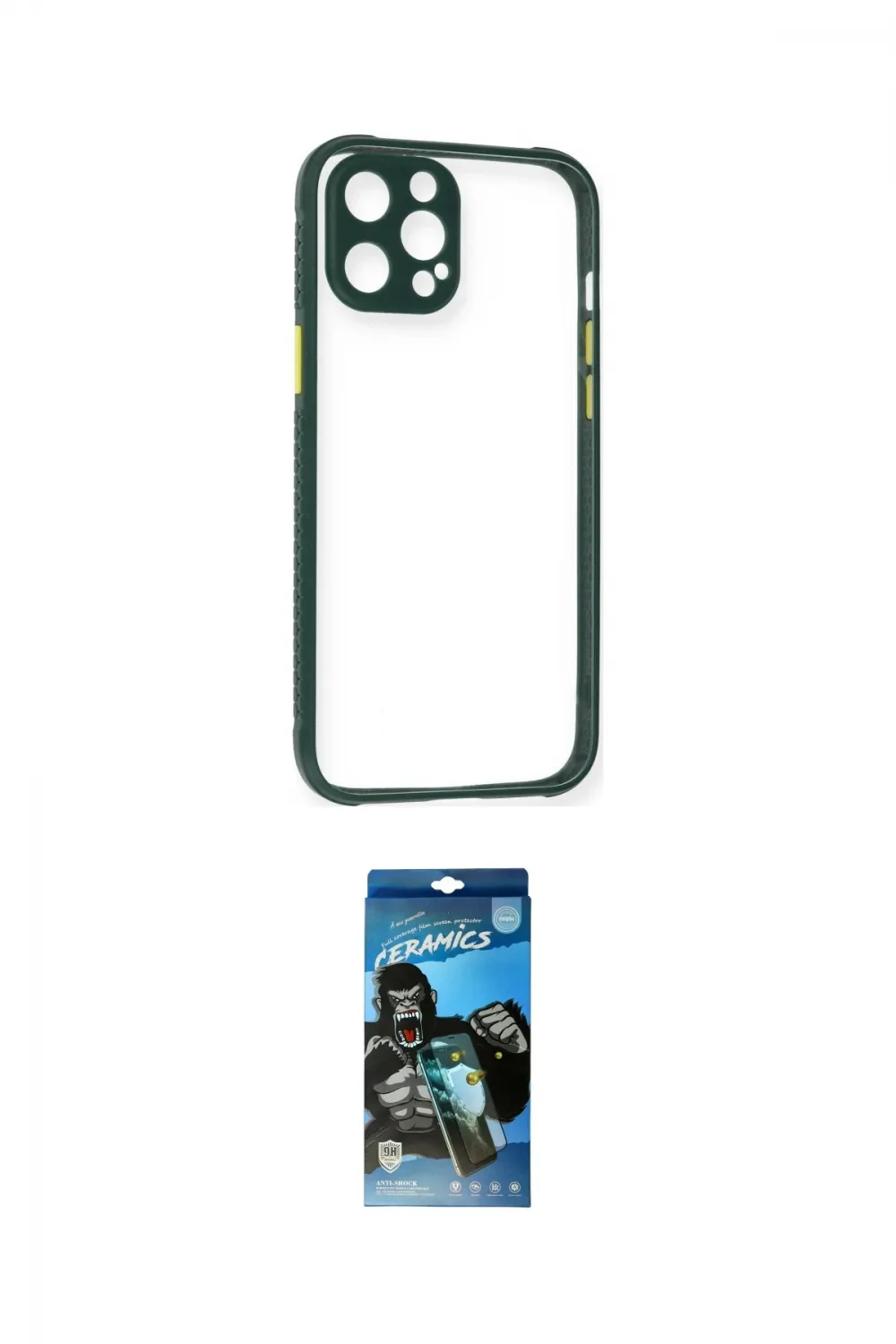 ieg™ iPhone 12 Pro Max Kılıf Nova Asil Özel Seri - Siyah 34D Izgaralı Cam