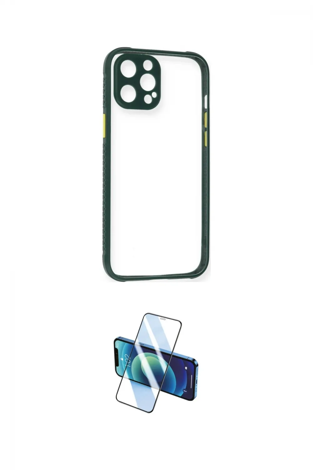 ieg™ iPhone 12 Pro Max Kılıf Nova Asil Özel Seri - Siyah 3D Antistatik Seramik Nano Ekran Koruyucu