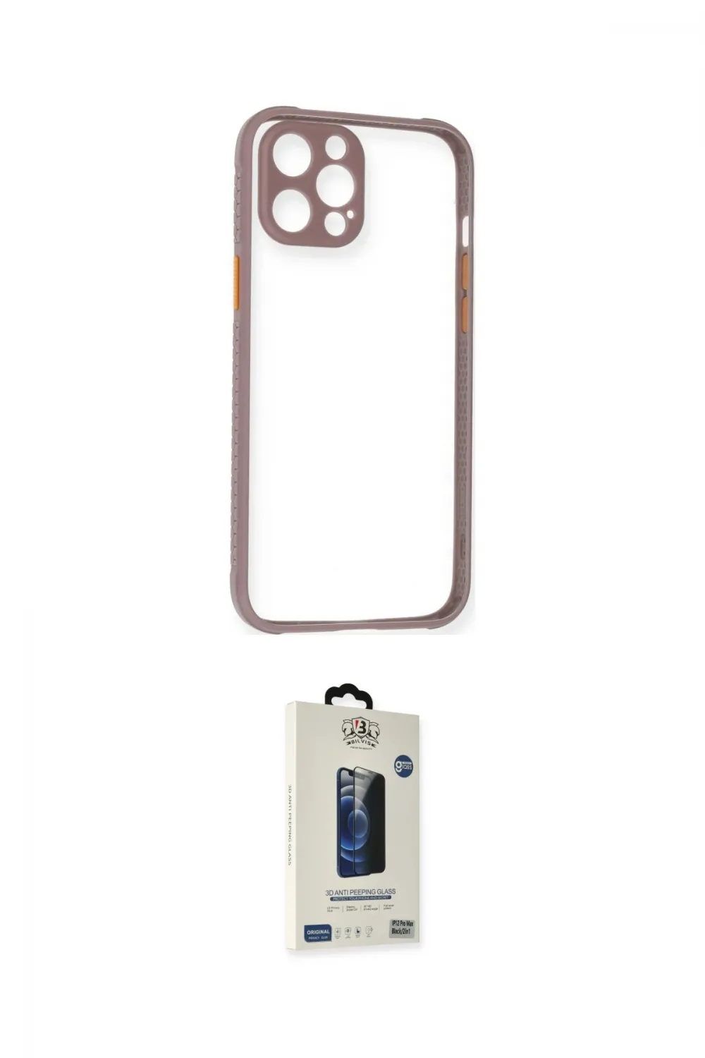 ieg™ iPhone 12 Pro Max Kılıf Nova Asil Özel Seri - Siyah Bilvis Hayalet Cam Ekran Koruyucu