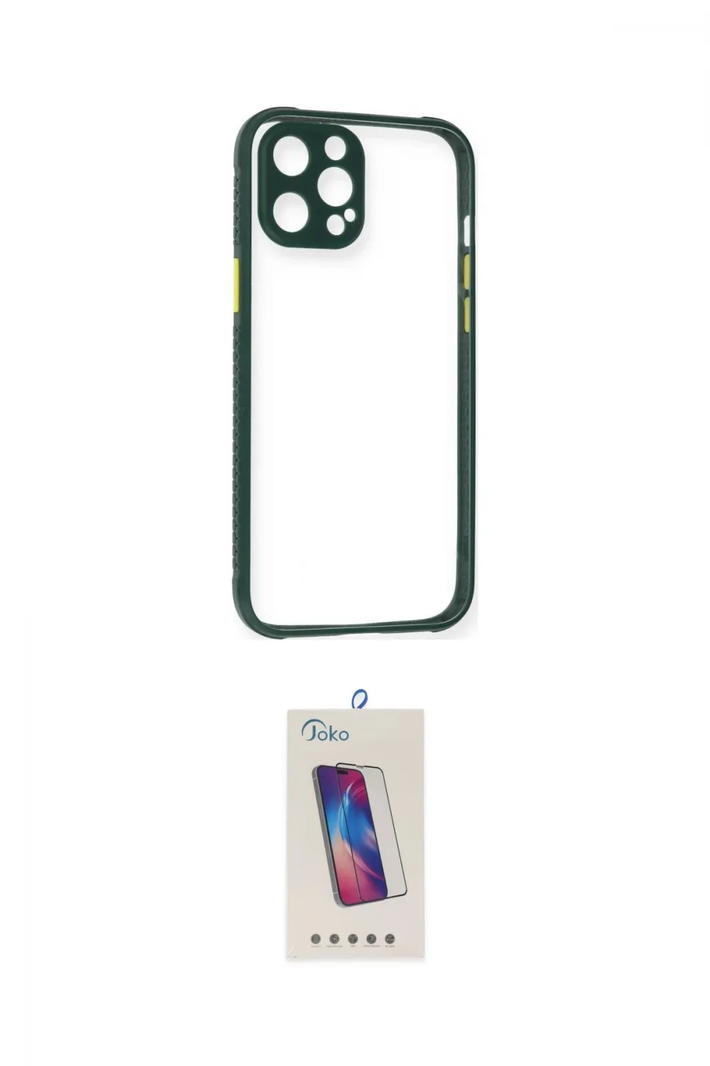 ieg™ iPhone 12 Pro Max Kılıf Nova Asil Özel Seri - Siyah Joko 5D Cam