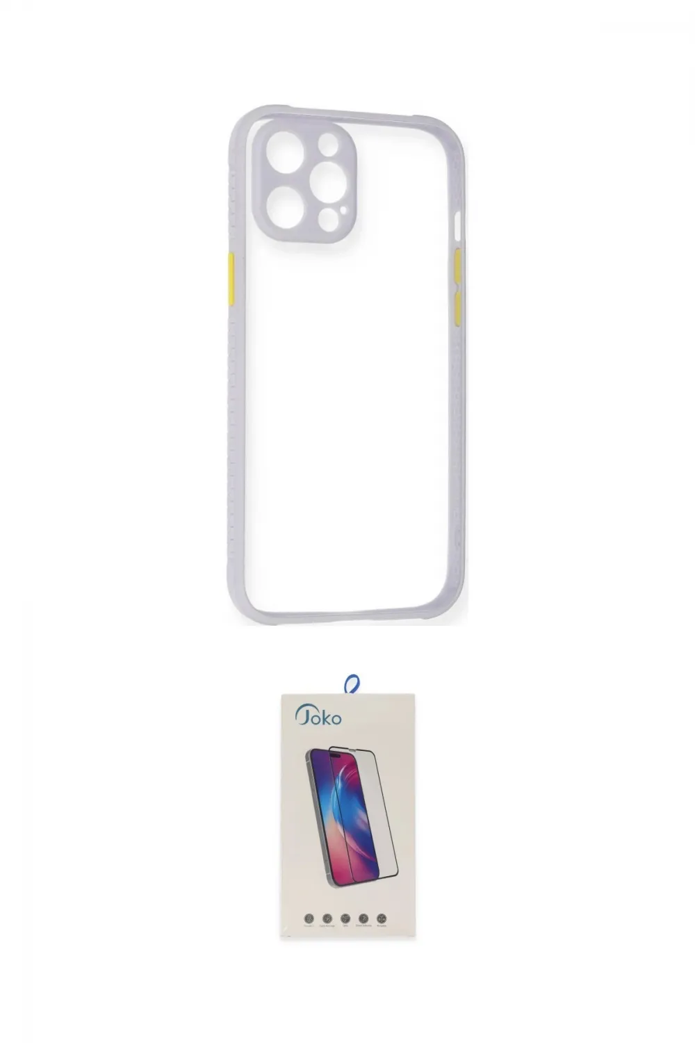 ieg™ iPhone 12 Pro Max Kılıf Nova Asil Özel Seri - Siyah Joko 5D Cam