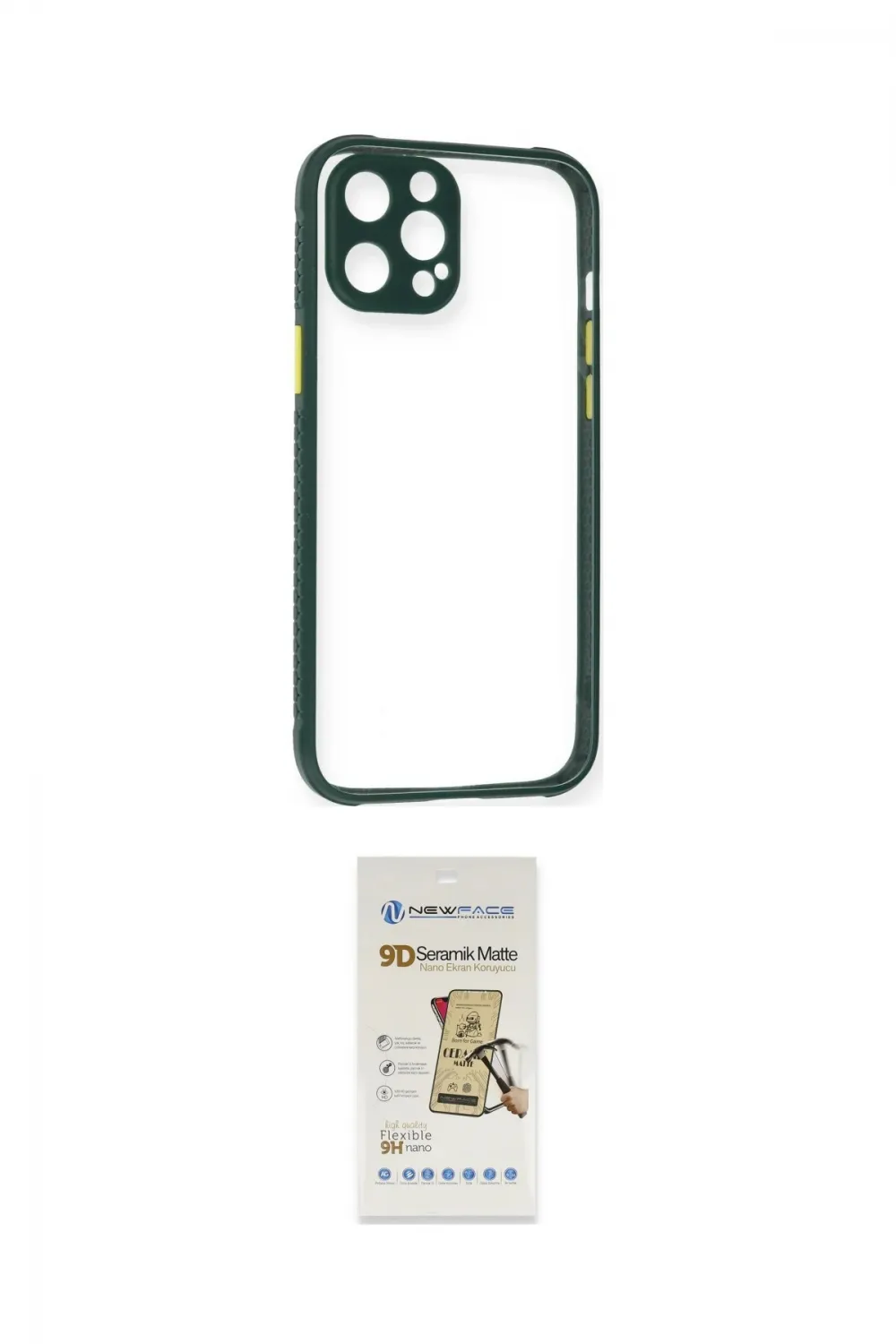 ieg™ iPhone 12 Pro Max Kılıf Nova Asil Özel Seri - Siyah Mat Seramik Nano Ekran Koruyucu