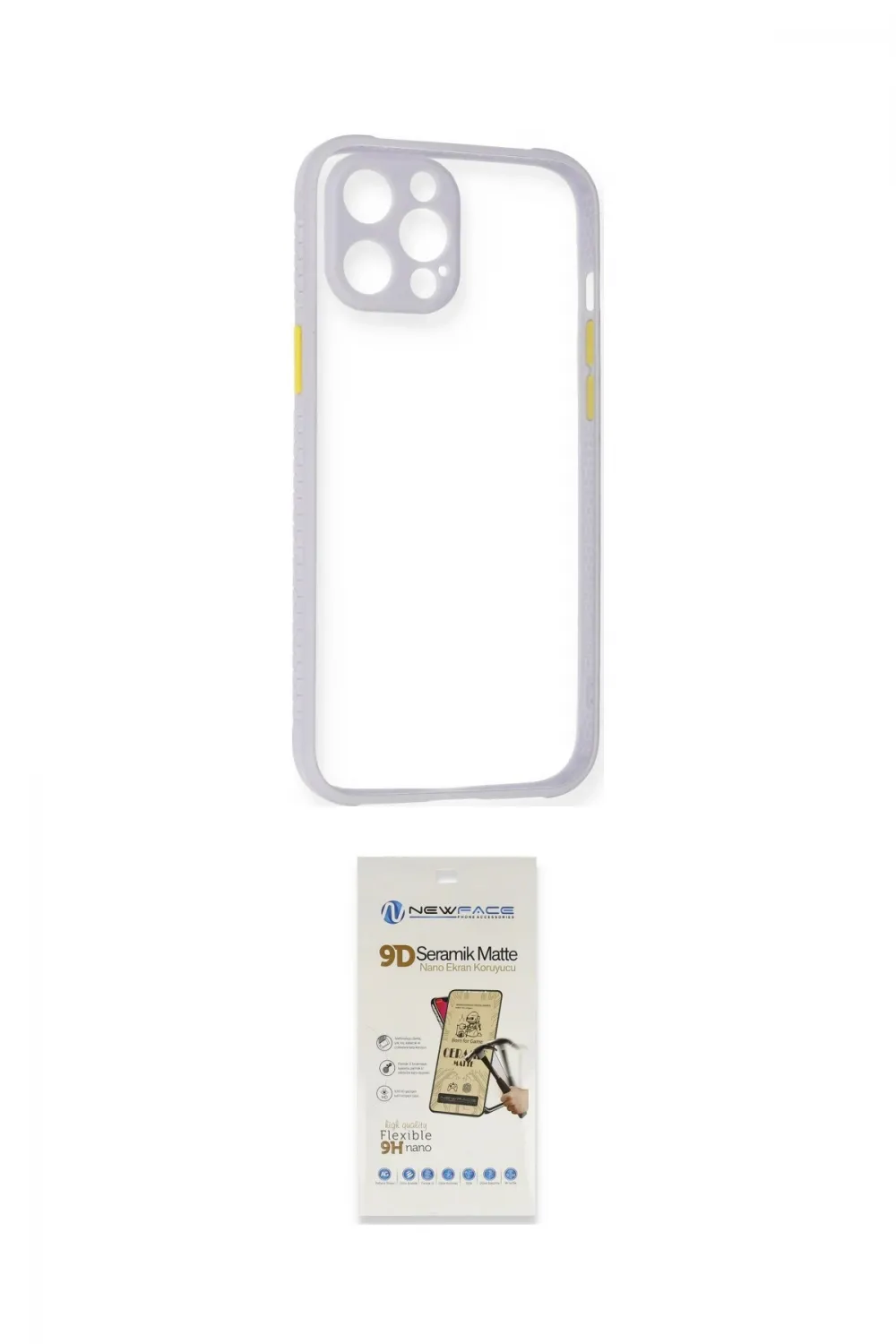 ieg™ iPhone 12 Pro Max Kılıf Nova Asil Özel Seri - Siyah Mat Seramik Nano Ekran Koruyucu