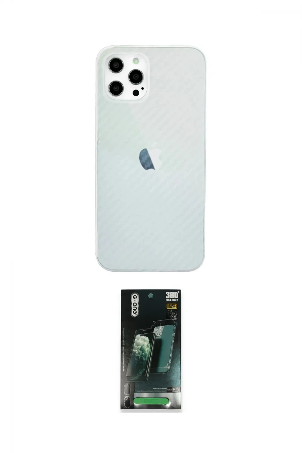 ieg™ iPhone 12 Pro Max Kılıf Nova Çizgi - Şeffaf 360 Full Body Arka Koruyucu