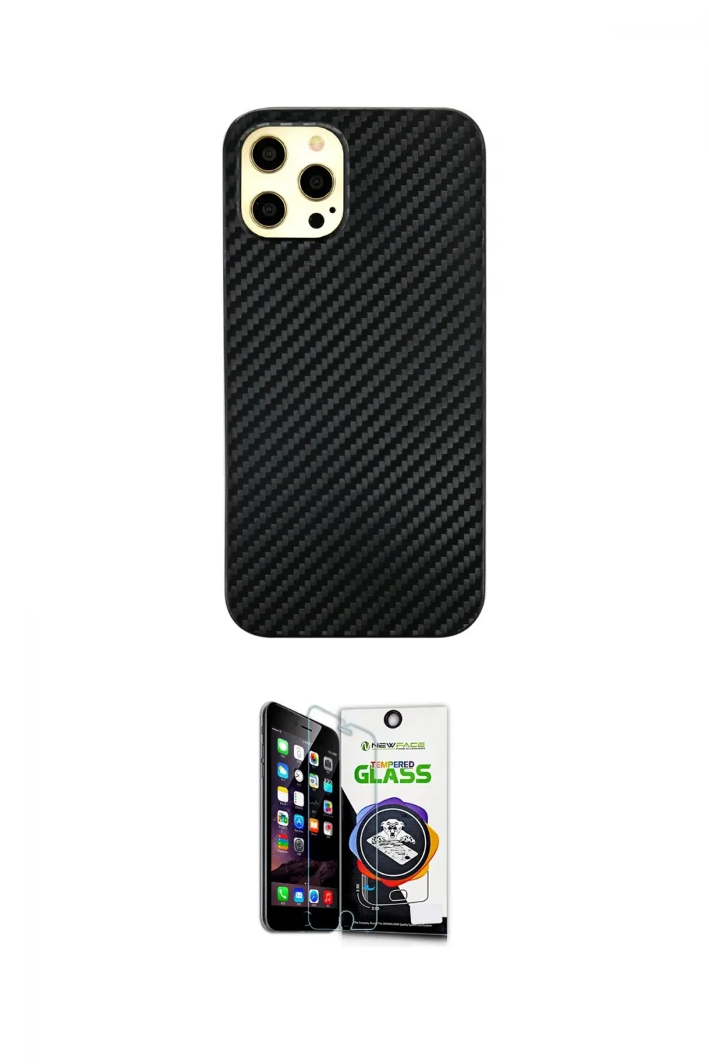 ieg™ iPhone 12 Pro Max Kılıf Nova Çizgi - Şeffaf Temperli Cam Ekran Koruyucu