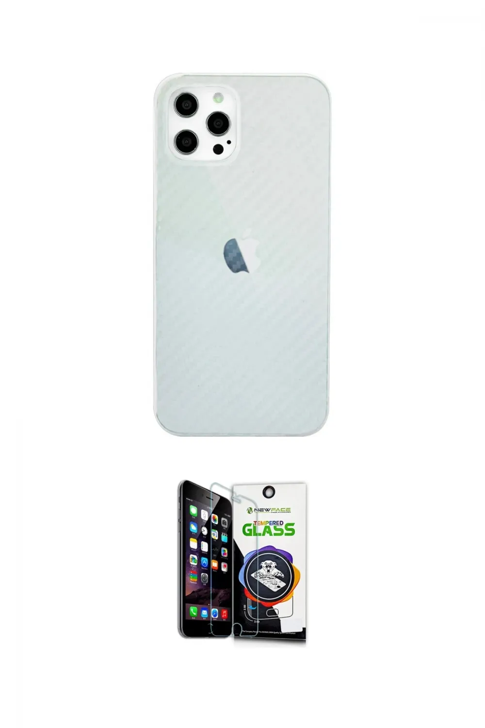 ieg™ iPhone 12 Pro Max Kılıf Nova Çizgi - Şeffaf Temperli Cam Ekran Koruyucu