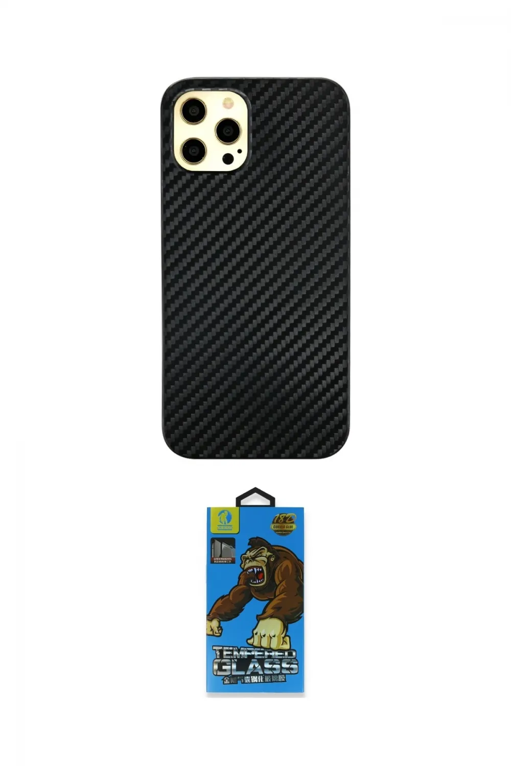 ieg™ iPhone 12 Pro Max Kılıf Nova Çizgi - Siyah 18D Cam Ekran Koruyucu