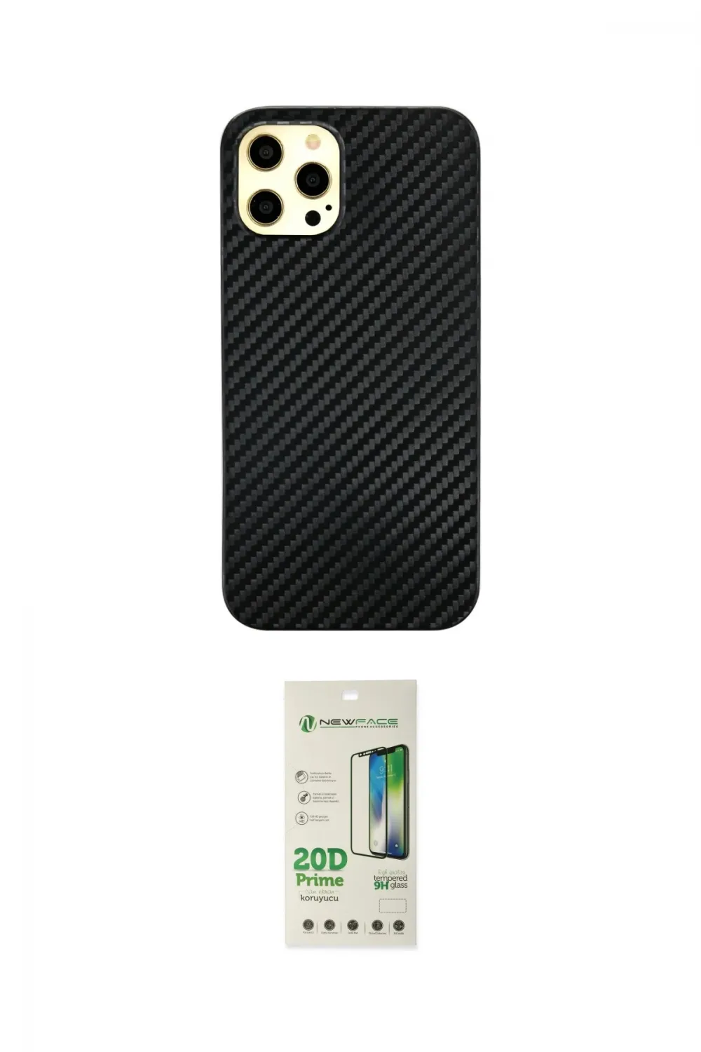 ieg™ iPhone 12 Pro Max Kılıf Nova Çizgi - Siyah 20D Premium Cam Ekran Koruyucu
