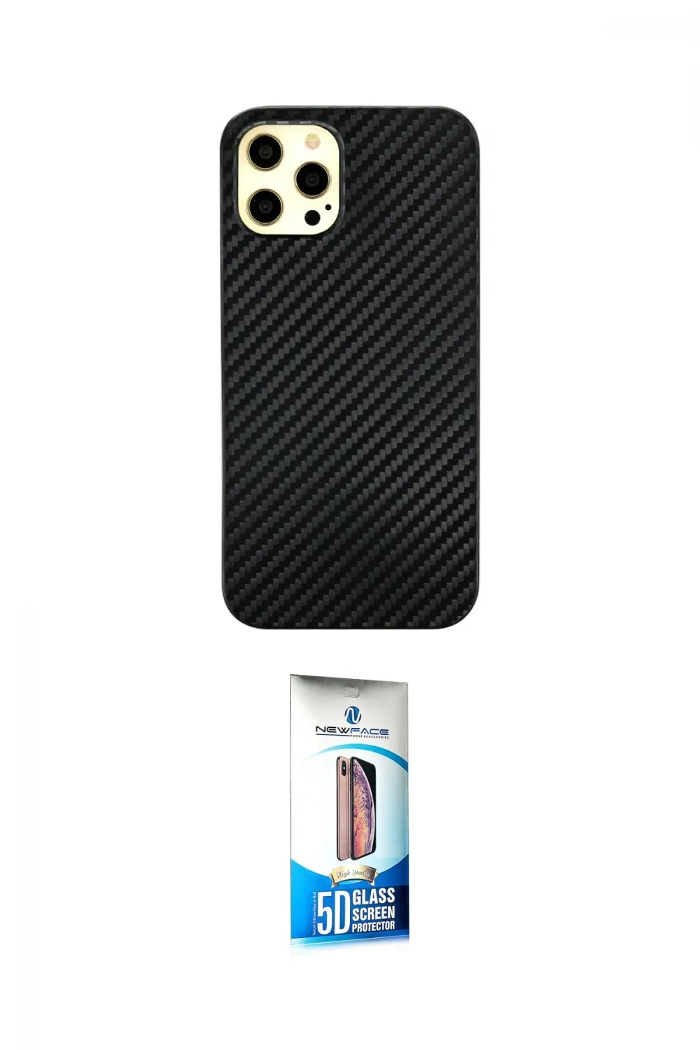ieg™ iPhone 12 Pro Max Kılıf Nova Çizgi - Siyah 5D Eko Cam Ekran Koruyucu