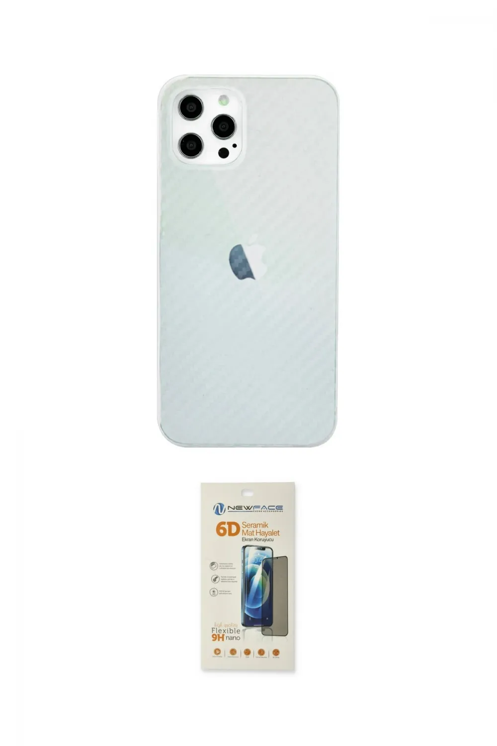 ieg™ iPhone 12 Pro Max Kılıf Nova Çizgi - Siyah 6D Mat Seramik Hayalet Nano Ekran Koruyucu