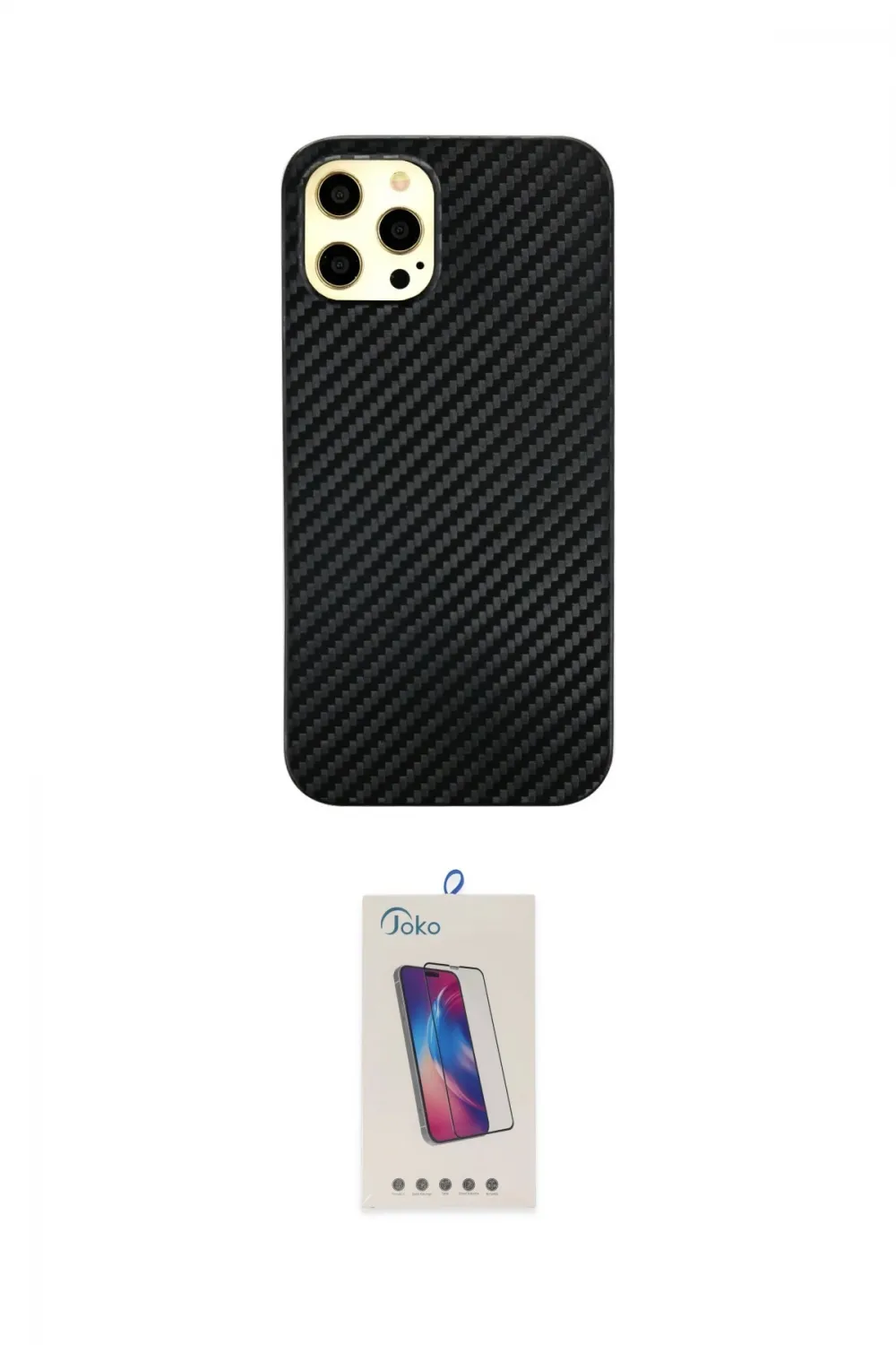 ieg™ iPhone 12 Pro Max Kılıf Nova Çizgi - Siyah Joko 5D Cam