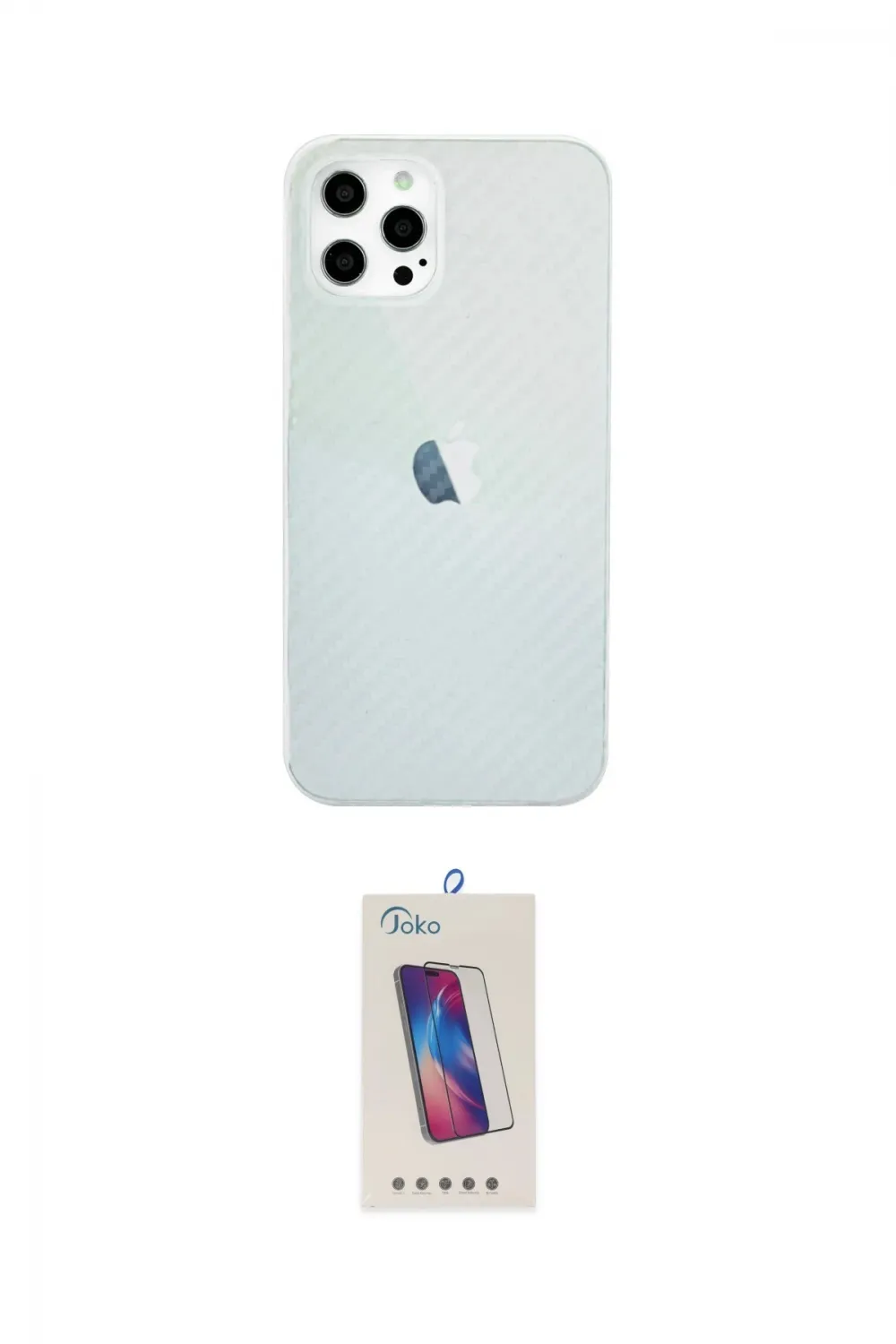 ieg™ iPhone 12 Pro Max Kılıf Nova Çizgi - Siyah Joko 5D Cam