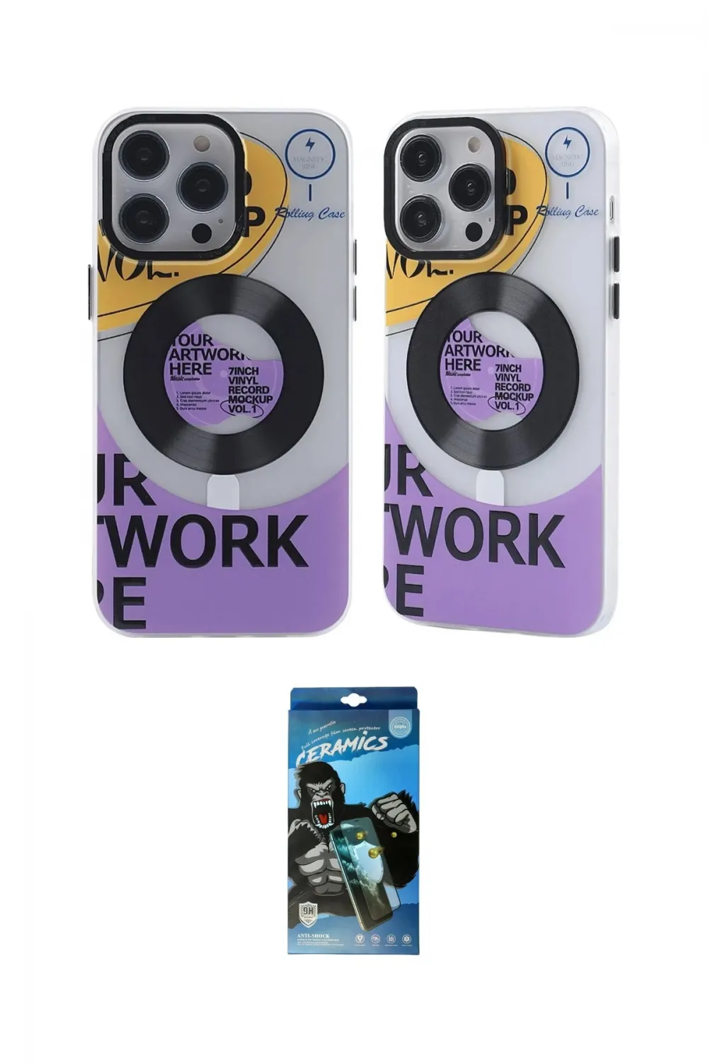 ieg™ iPhone 12 Pro Max Kılıf Nova Doku Koleksiyonu - Siyah 34D Izgaralı Cam