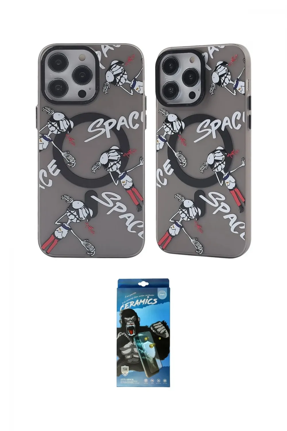 ieg™ iPhone 12 Pro Max Kılıf Nova Doku Koleksiyonu - Siyah 34D Izgaralı Cam