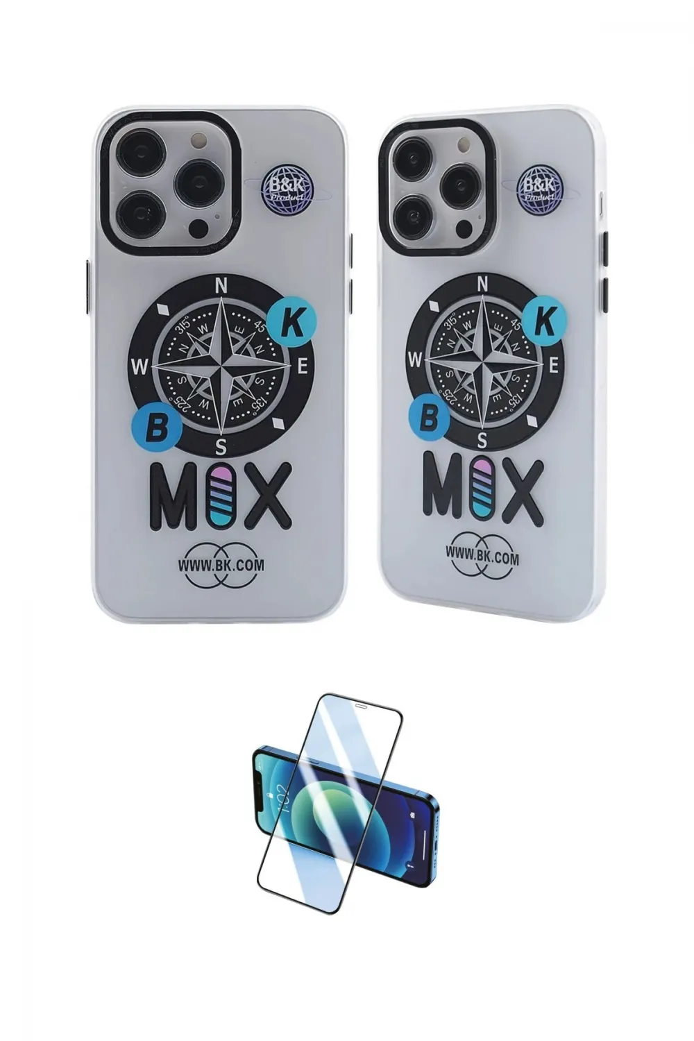 ieg™ iPhone 12 Pro Max Kılıf Nova Doku Koleksiyonu - Siyah 3D Antistatik Cam Ekran Koruyucu