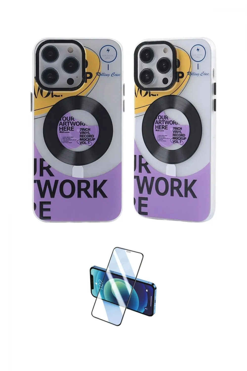 ieg™ iPhone 12 Pro Max Kılıf Nova Doku Koleksiyonu - Siyah 3D Antistatik Cam Ekran Koruyucu