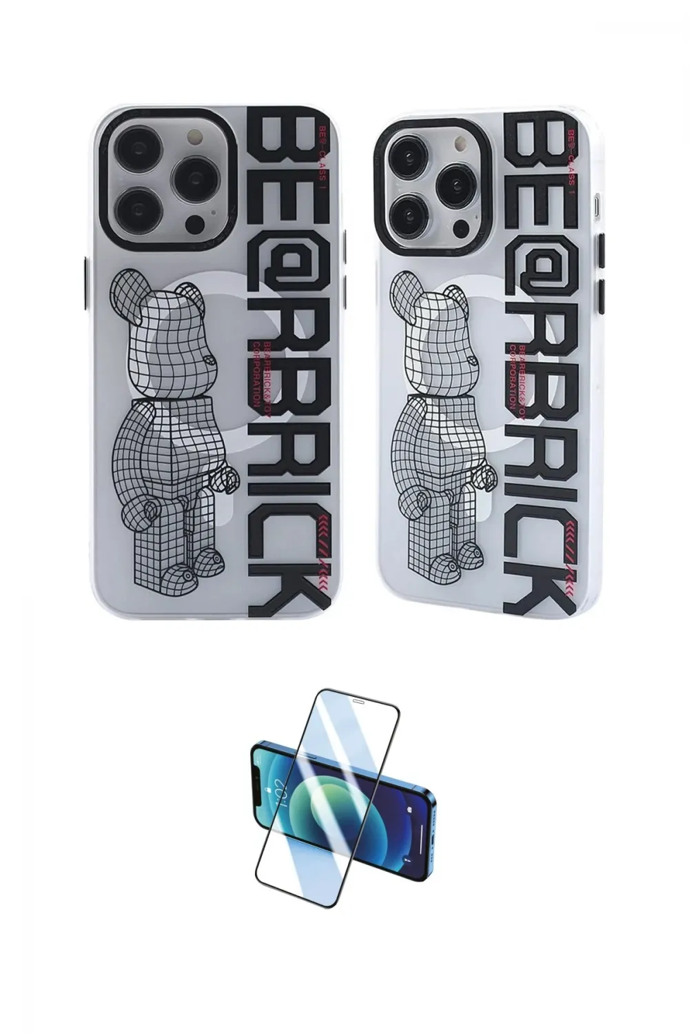 ieg™ iPhone 12 Pro Max Kılıf Nova Doku Koleksiyonu - Siyah 3D Antistatik Cam Ekran Koruyucu