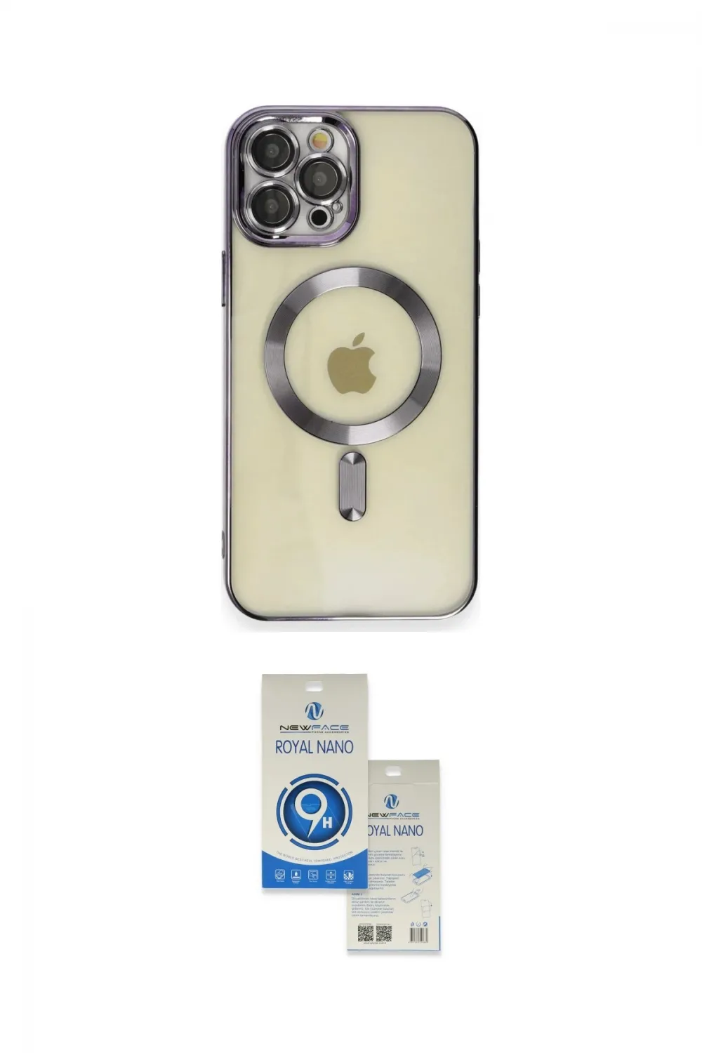 ieg™ iPhone 12 Pro Max Kılıf Nova Işık Özel Seri - Şeffaf Royal Nano Ekran Koruyucu