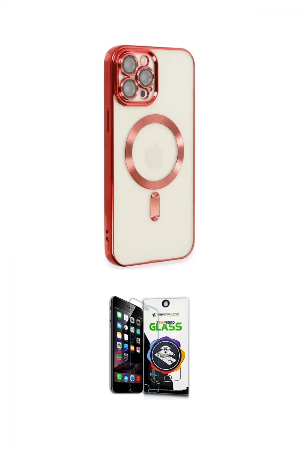 ieg™ iPhone 12 Pro Max Kılıf Nova Işık Özel Seri - Şeffaf Temperli Cam Ekran Koruyucu