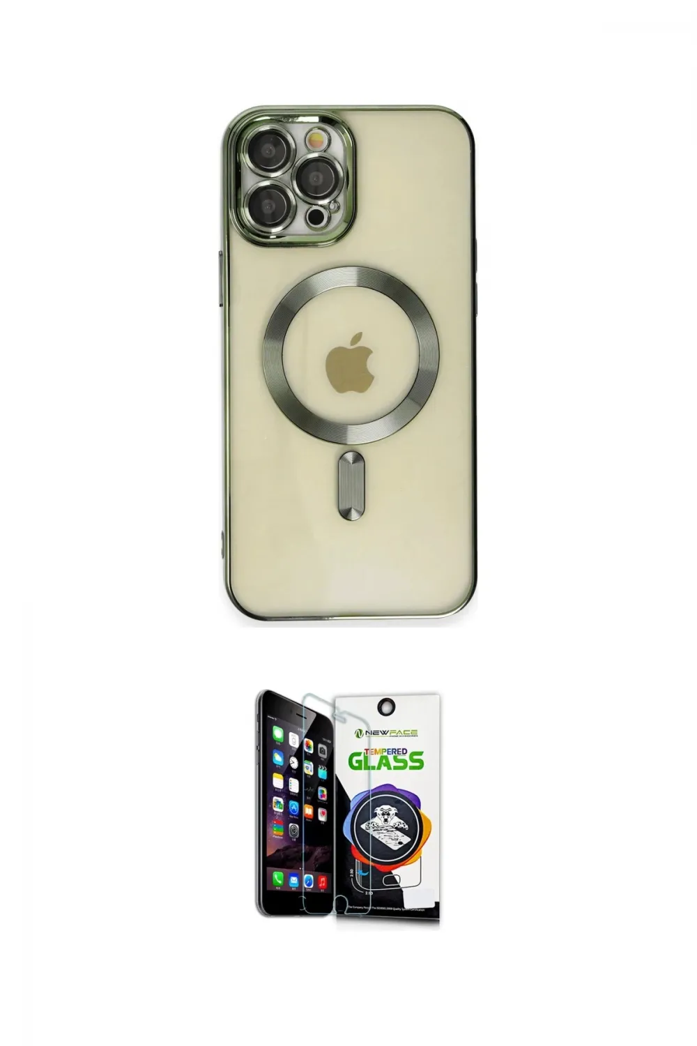 ieg™ iPhone 12 Pro Max Kılıf Nova Işık Özel Seri - Şeffaf Temperli Cam Ekran Koruyucu