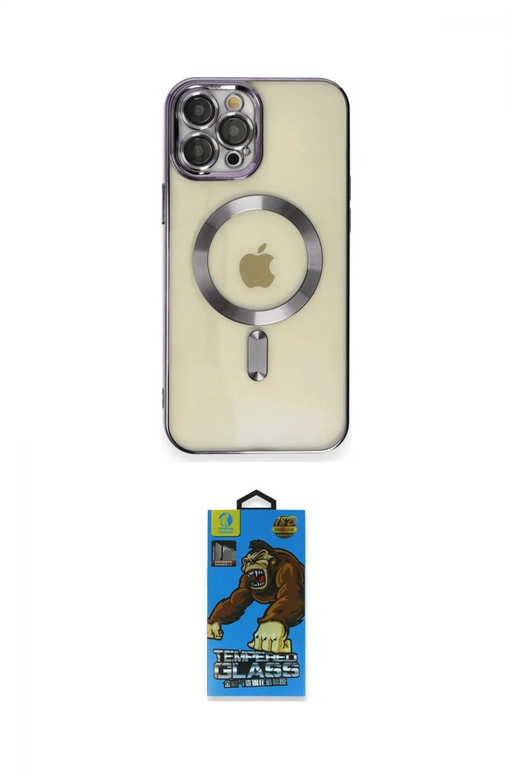 ieg™ iPhone 12 Pro Max Kılıf Nova Işık Özel Seri - Siyah 18D Cam Ekran Koruyucu