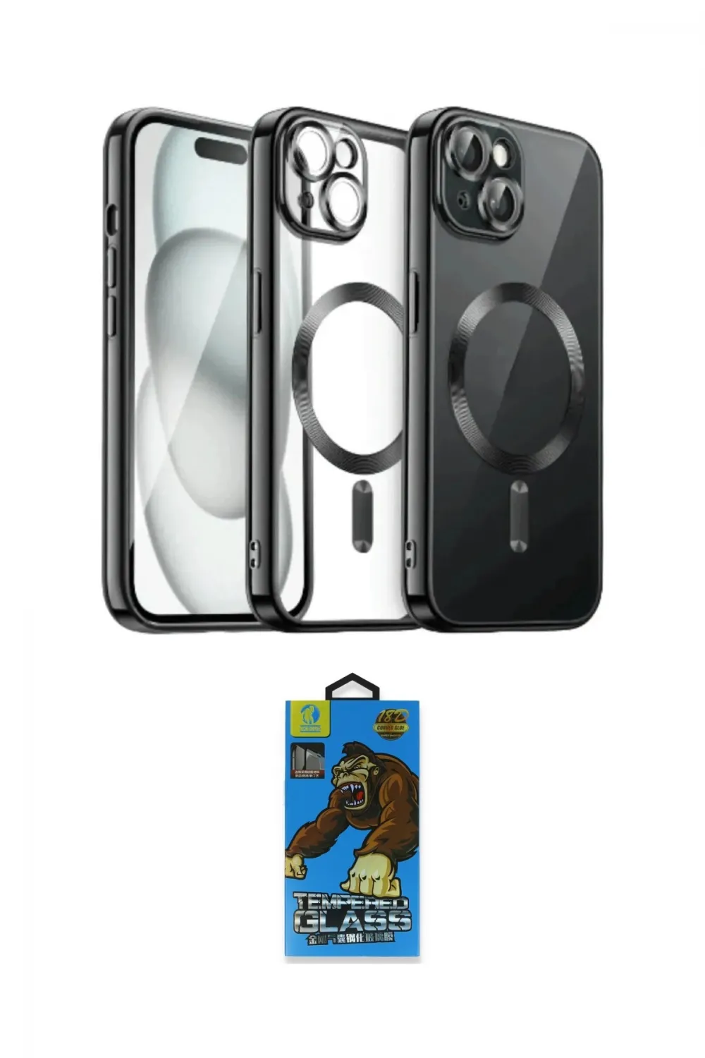 ieg™ iPhone 12 Pro Max Kılıf Nova Işık Özel Seri - Siyah 18D Cam Ekran Koruyucu