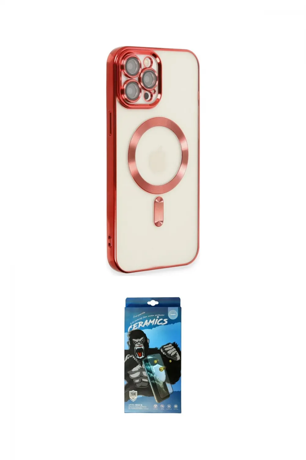 ieg™ iPhone 12 Pro Max Kılıf Nova Işık Özel Seri - Siyah 34D Izgaralı Cam