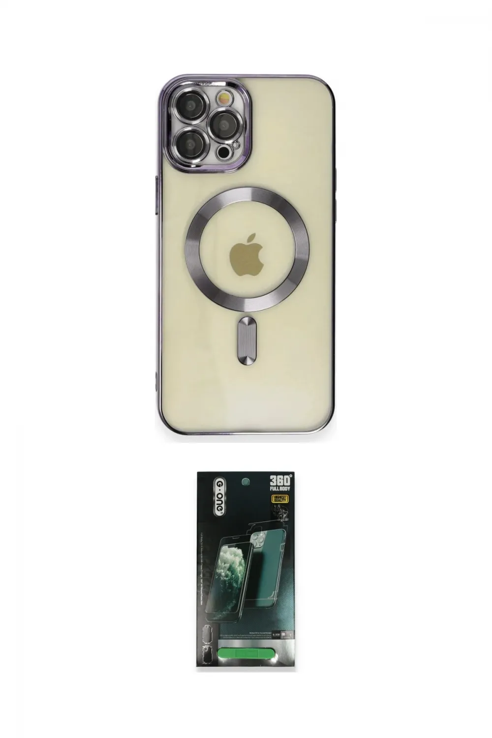 ieg™ iPhone 12 Pro Max Kılıf Nova Işık Özel Seri - Siyah 360 Mat Full Body Arka Koruyucu
