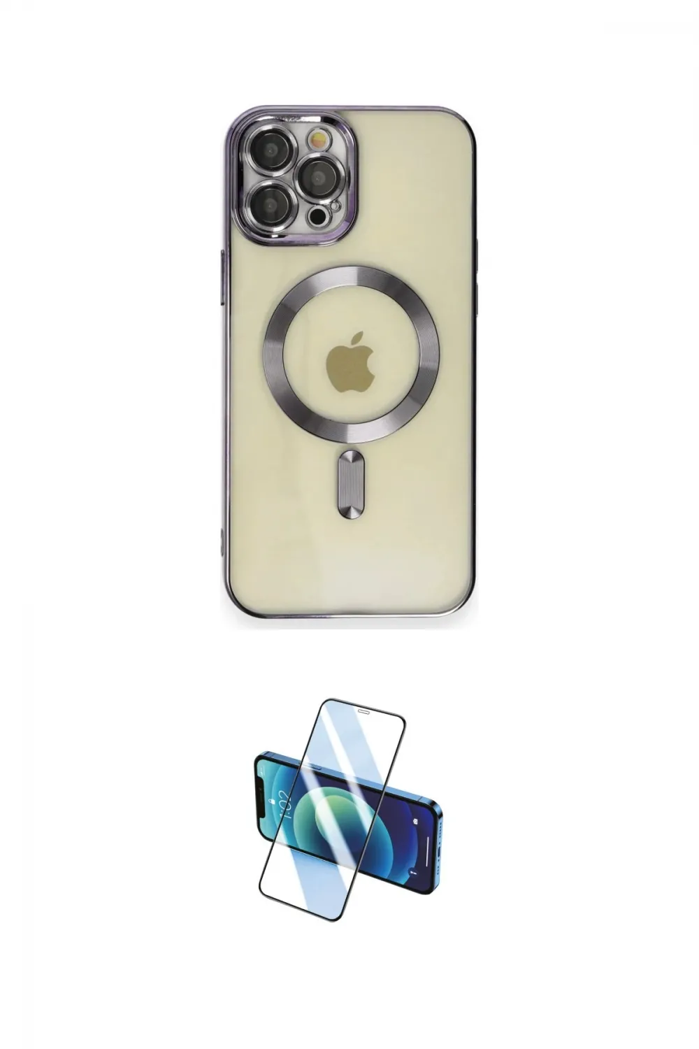 ieg™ iPhone 12 Pro Max Kılıf Nova Işık Özel Seri - Siyah 3D Antistatik Seramik Nano Ekran Koruyucu