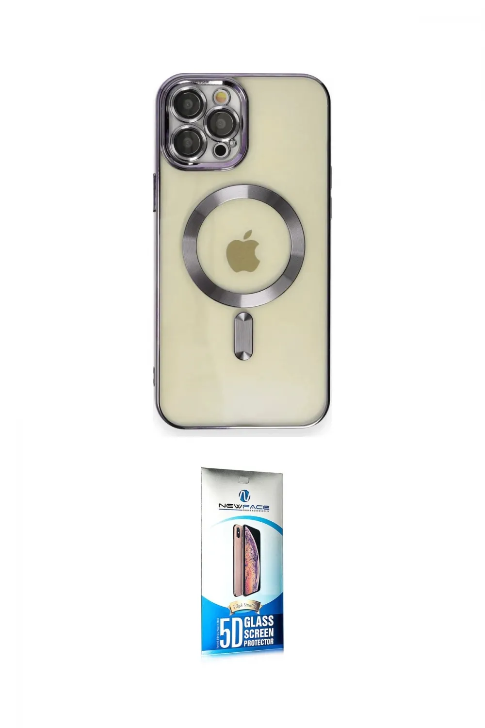 ieg™ iPhone 12 Pro Max Kılıf Nova Işık Özel Seri - Siyah 5D Eko Cam Ekran Koruyucu