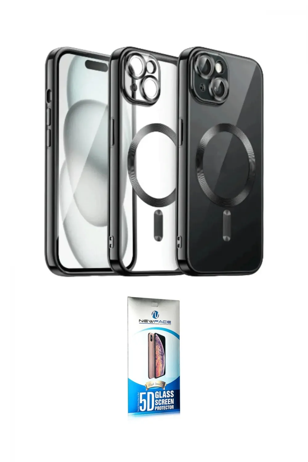 ieg™ iPhone 12 Pro Max Kılıf Nova Işık Özel Seri - Siyah 5D Eko Cam Ekran Koruyucu