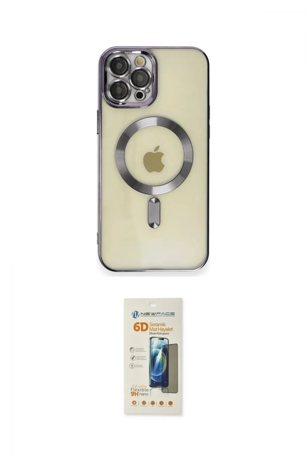 ieg™ iPhone 12 Pro Max Kılıf Nova Işık Özel Seri - Siyah 6D Mat Seramik Hayalet Nano Ekran Koruyucu