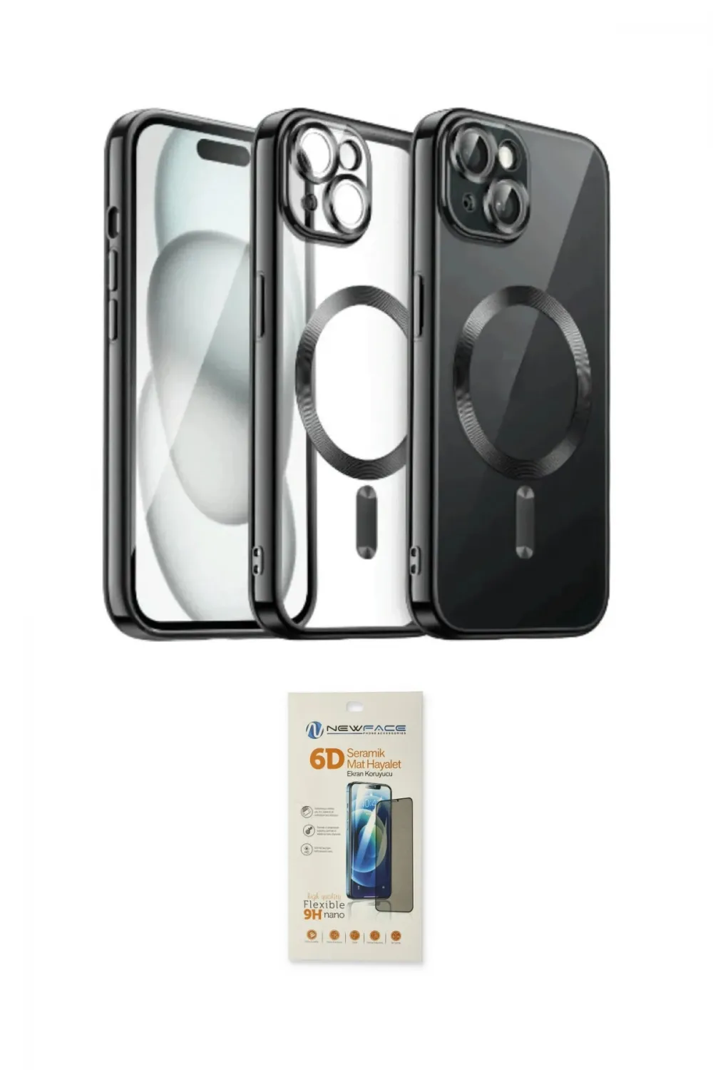 ieg™ iPhone 12 Pro Max Kılıf Nova Işık Özel Seri - Siyah 6D Mat Seramik Hayalet Nano Ekran Koruyucu