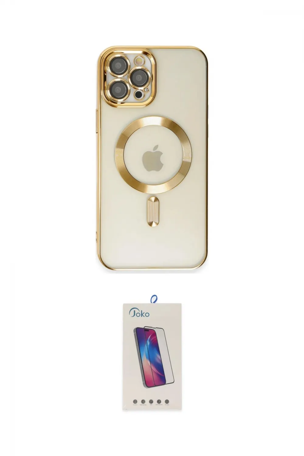 ieg™ iPhone 12 Pro Max Kılıf Nova Işık Özel Seri - Siyah Joko 5D Cam
