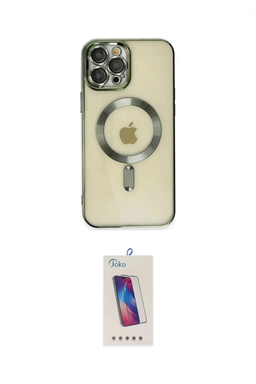 ieg™ iPhone 12 Pro Max Kılıf Nova Işık Özel Seri - Siyah Joko 5D Cam