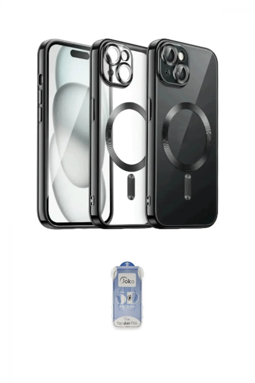 ieg™ iPhone 12 Pro Max Kılıf Nova Işık Özel Seri - Siyah Joko Magic 5D Cam