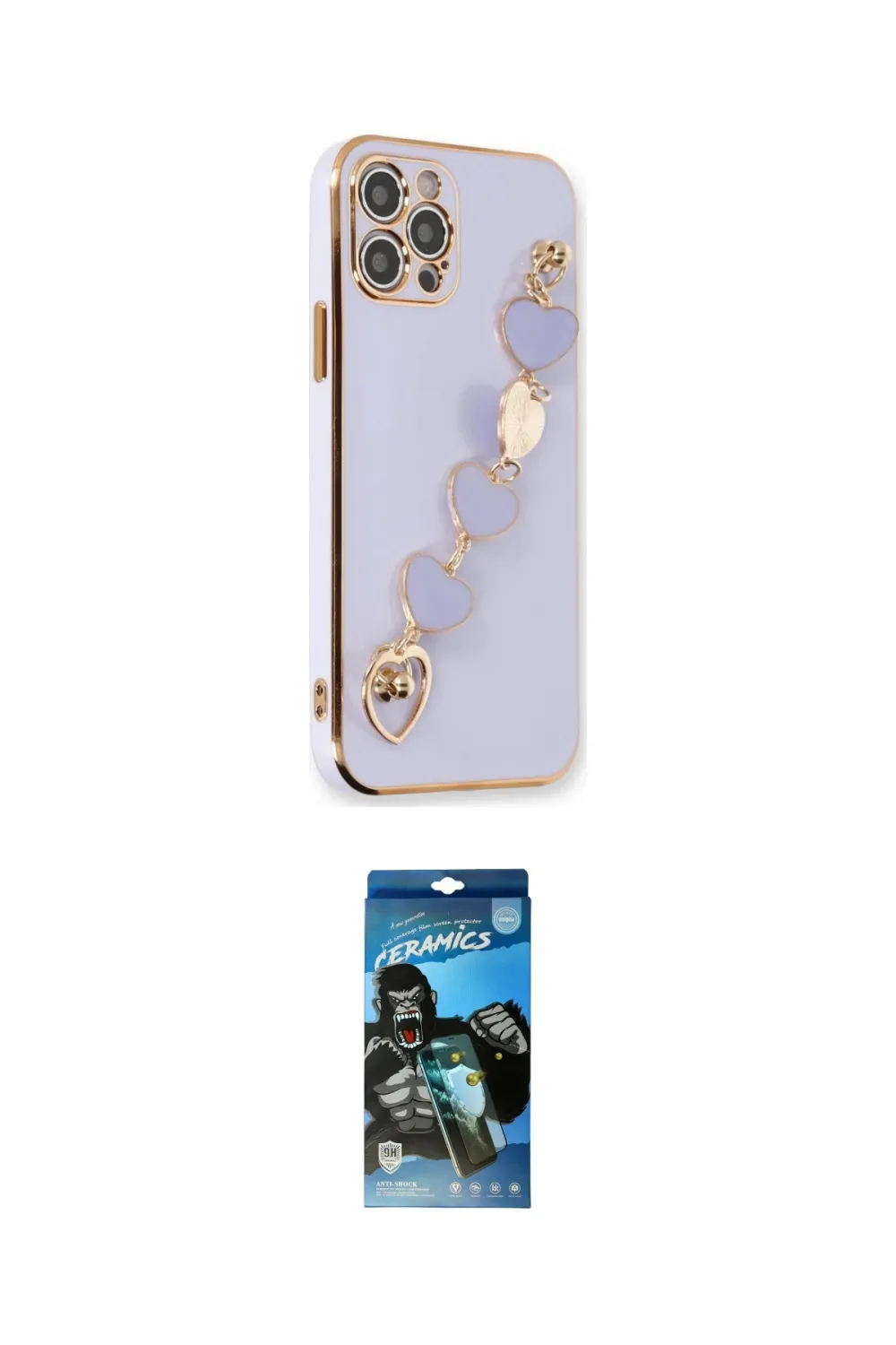 ieg™ iPhone 12 Pro Max Kılıf Nova Işık Prime - Siyah 34D Izgaralı Cam