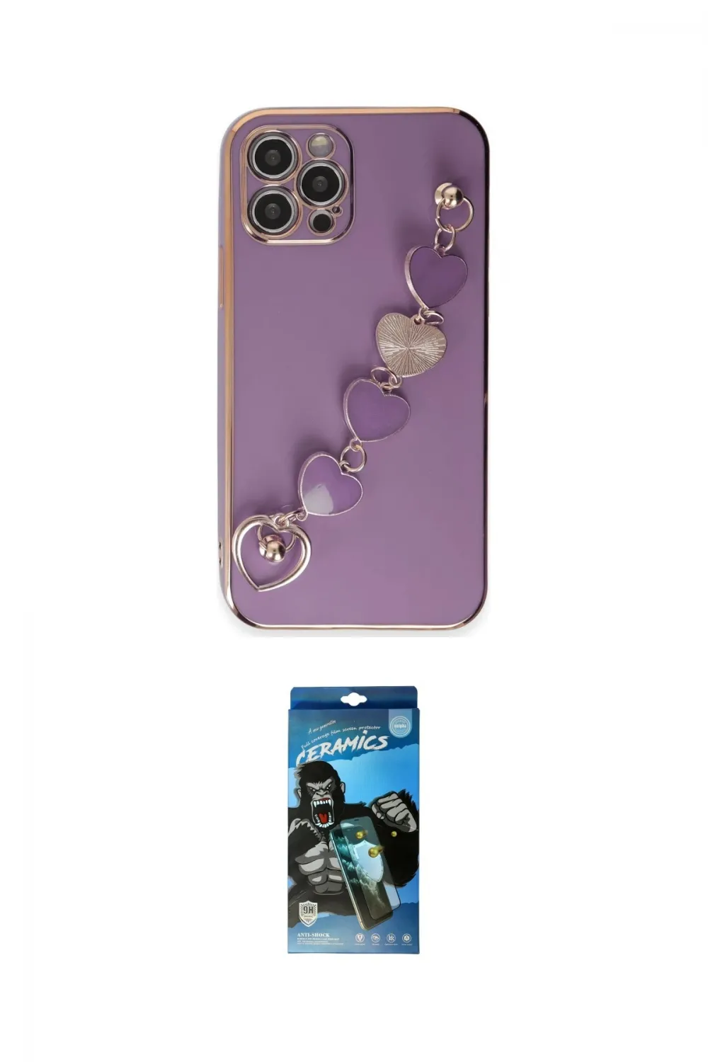 ieg™ iPhone 12 Pro Max Kılıf Nova Işık Prime - Siyah 34D Izgaralı Cam