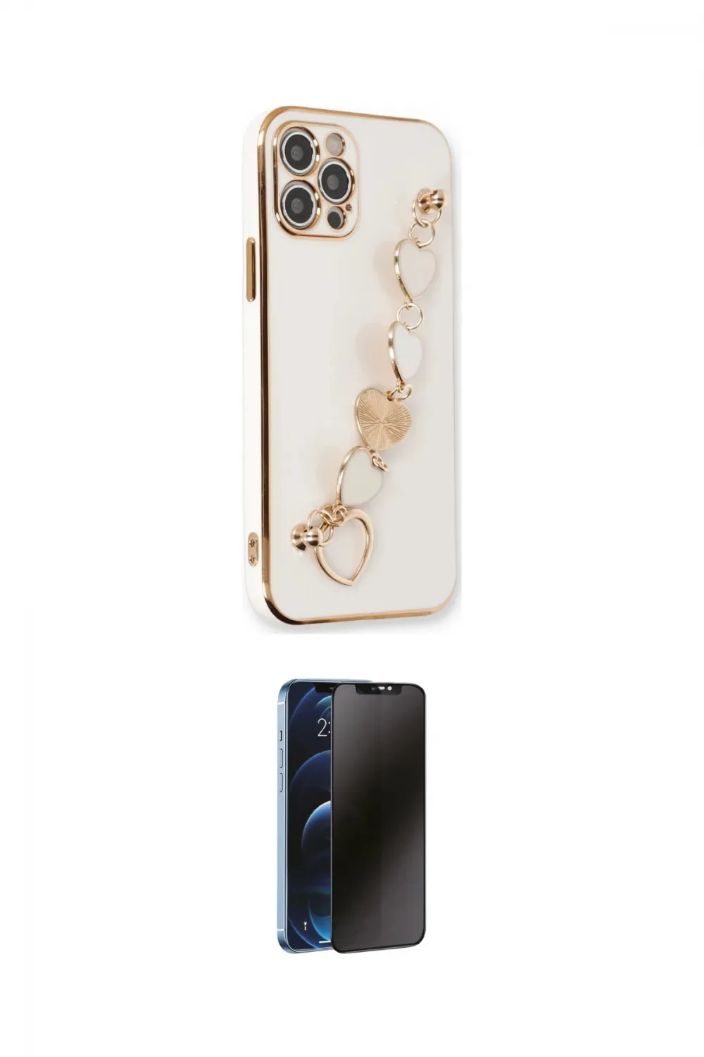ieg™ iPhone 12 Pro Max Kılıf Nova Işık Prime - Siyah 3D Antistatik Hayalet Cam Ekran Koruyucu