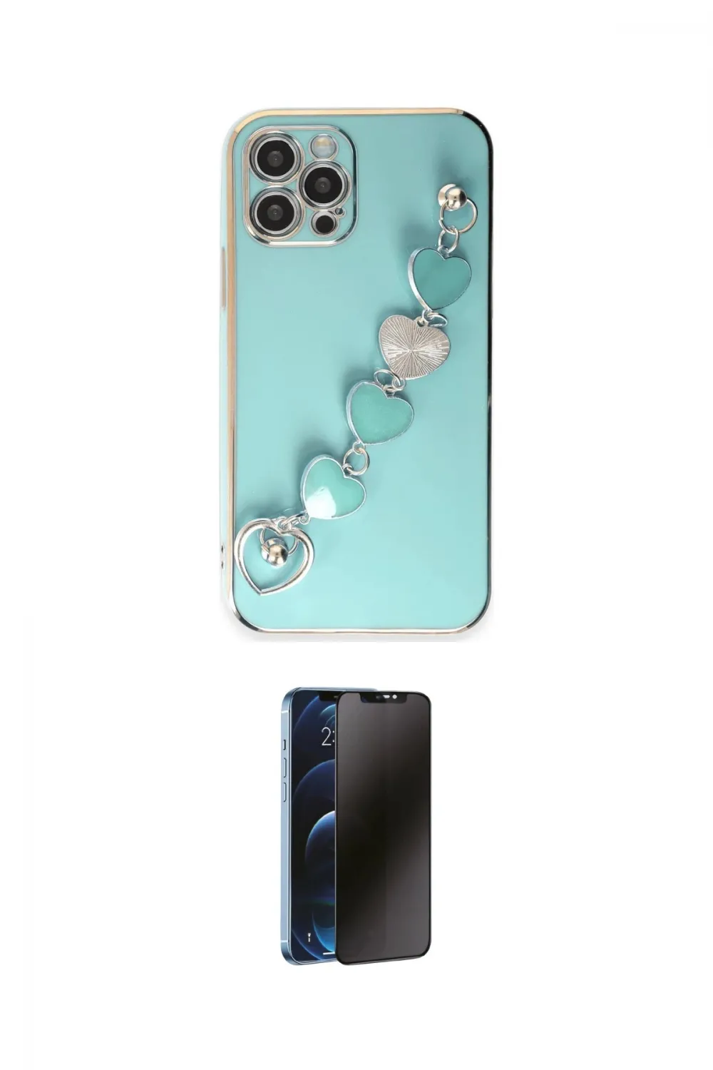 ieg™ iPhone 12 Pro Max Kılıf Nova Işık Prime - Siyah 3D Antistatik Hayalet Cam Ekran Koruyucu