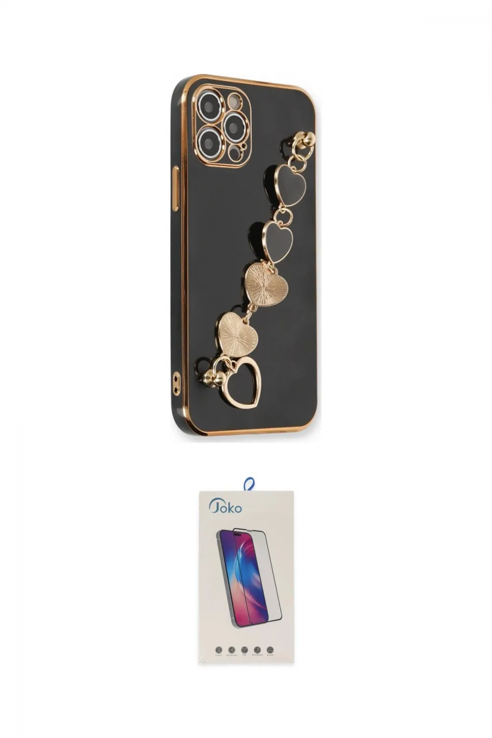 ieg™ iPhone 12 Pro Max Kılıf Nova Işık Prime - Siyah Joko 5D Cam