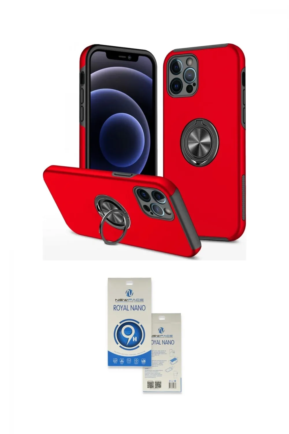 ieg™ iPhone 12 Pro Max Kılıf Odak Form Prime - Şeffaf Royal Nano Ekran Koruyucu